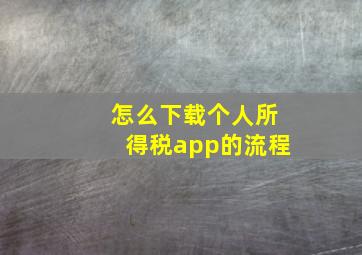 怎么下载个人所得税app的流程