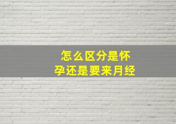 怎么区分是怀孕还是要来月经