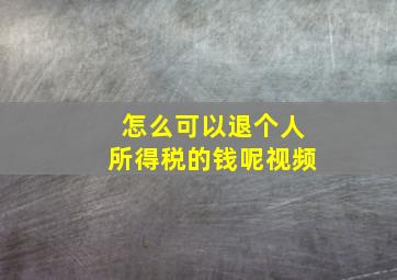 怎么可以退个人所得税的钱呢视频