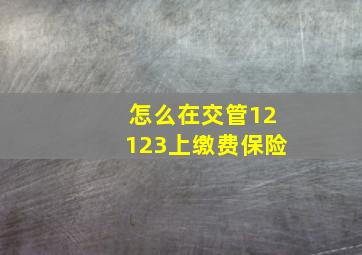 怎么在交管12123上缴费保险