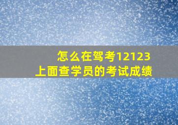 怎么在驾考12123上面查学员的考试成绩