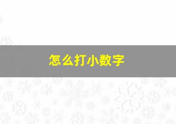 怎么打小数字