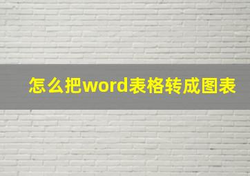 怎么把word表格转成图表