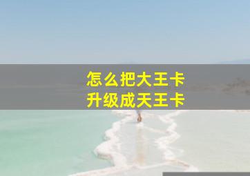 怎么把大王卡升级成天王卡