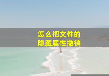 怎么把文件的隐藏属性撤销