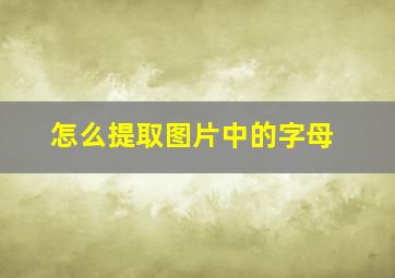 怎么提取图片中的字母