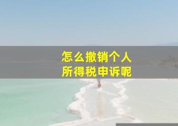 怎么撤销个人所得税申诉呢