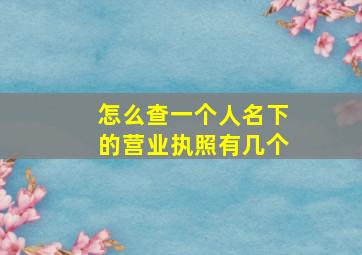 怎么查一个人名下的营业执照有几个