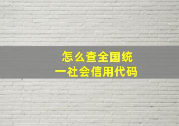 怎么查全国统一社会信用代码