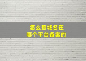 怎么查域名在哪个平台备案的