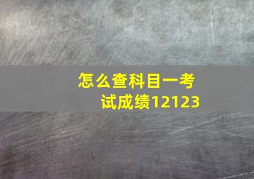 怎么查科目一考试成绩12123