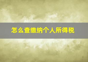 怎么查缴纳个人所得税