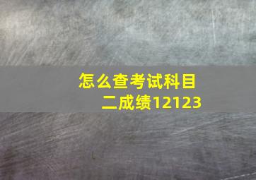 怎么查考试科目二成绩12123