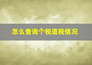 怎么查询个税退税情况