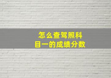 怎么查驾照科目一的成绩分数