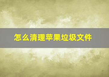 怎么清理苹果垃圾文件