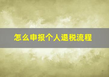 怎么申报个人退税流程