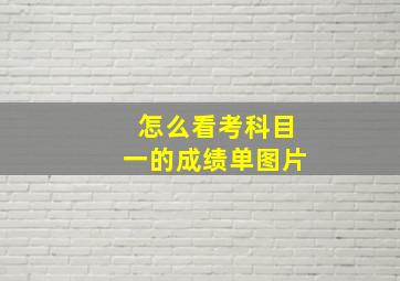 怎么看考科目一的成绩单图片