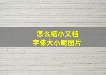 怎么缩小文档字体大小呢图片