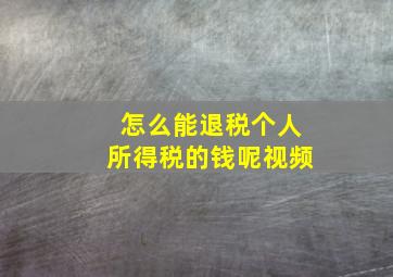 怎么能退税个人所得税的钱呢视频