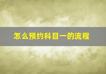 怎么预约科目一的流程