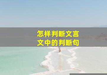 怎样判断文言文中的判断句