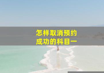 怎样取消预约成功的科目一