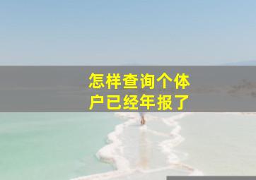 怎样查询个体户已经年报了