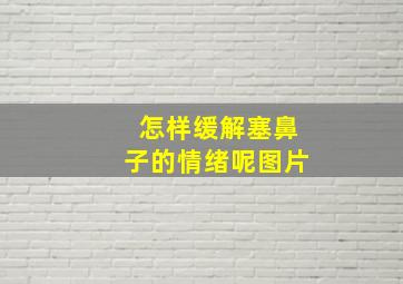 怎样缓解塞鼻子的情绪呢图片