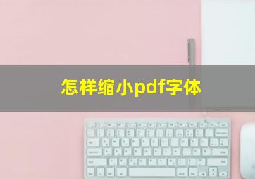 怎样缩小pdf字体