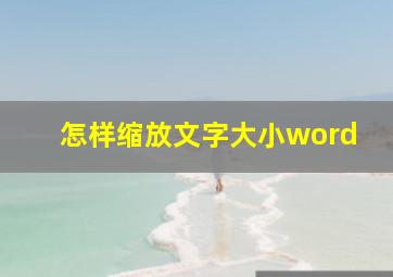 怎样缩放文字大小word