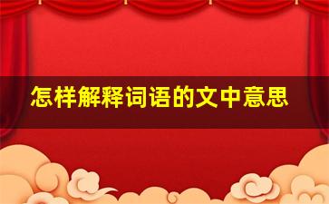 怎样解释词语的文中意思