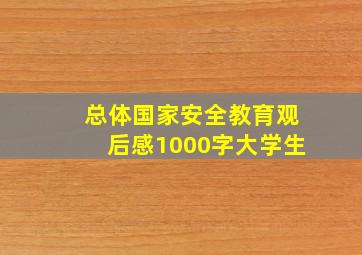 总体国家安全教育观后感1000字大学生