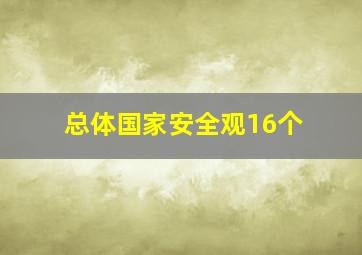 总体国家安全观16个