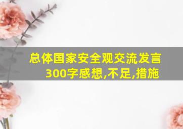 总体国家安全观交流发言300字感想,不足,措施