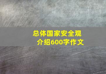 总体国家安全观介绍600字作文