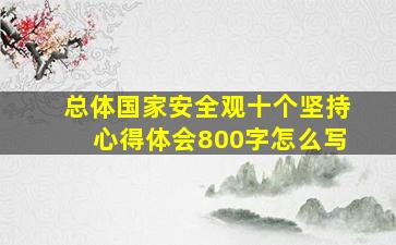 总体国家安全观十个坚持心得体会800字怎么写