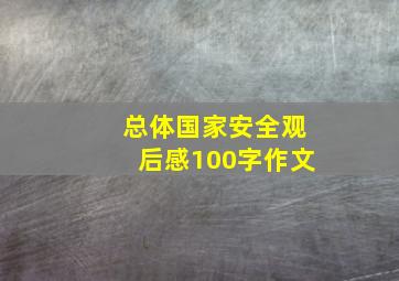 总体国家安全观后感100字作文