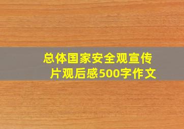 总体国家安全观宣传片观后感500字作文