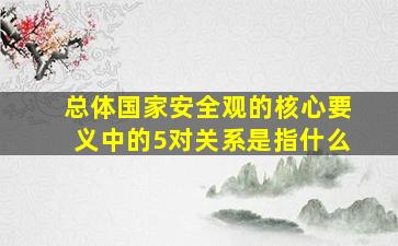 总体国家安全观的核心要义中的5对关系是指什么