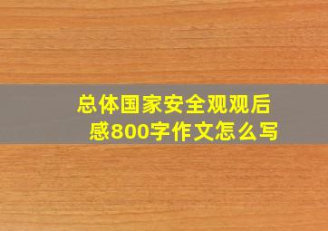 总体国家安全观观后感800字作文怎么写