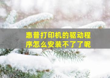 惠普打印机的驱动程序怎么安装不了了呢