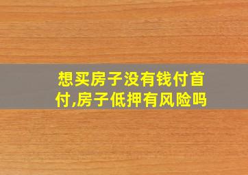 想买房子没有钱付首付,房子低押有风险吗