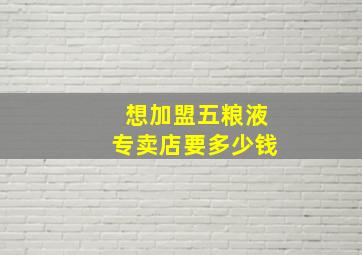 想加盟五粮液专卖店要多少钱