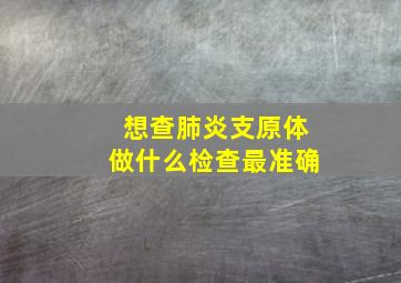 想查肺炎支原体做什么检查最准确