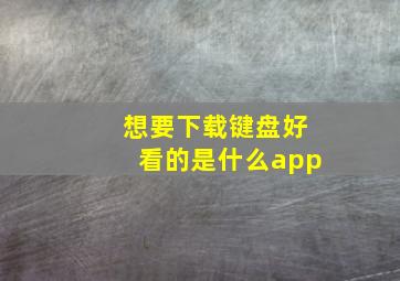 想要下载键盘好看的是什么app