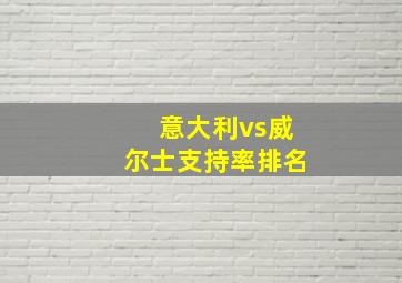 意大利vs威尔士支持率排名