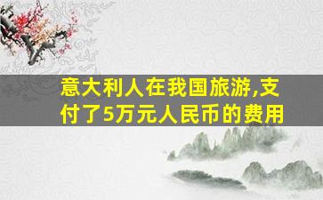 意大利人在我国旅游,支付了5万元人民币的费用