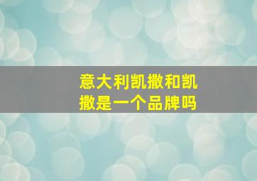 意大利凯撒和凯撒是一个品牌吗