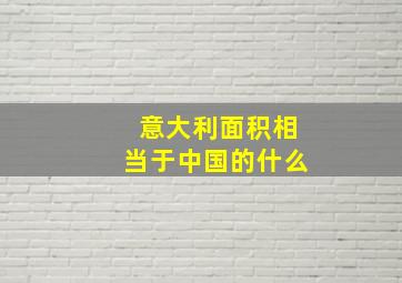 意大利面积相当于中国的什么